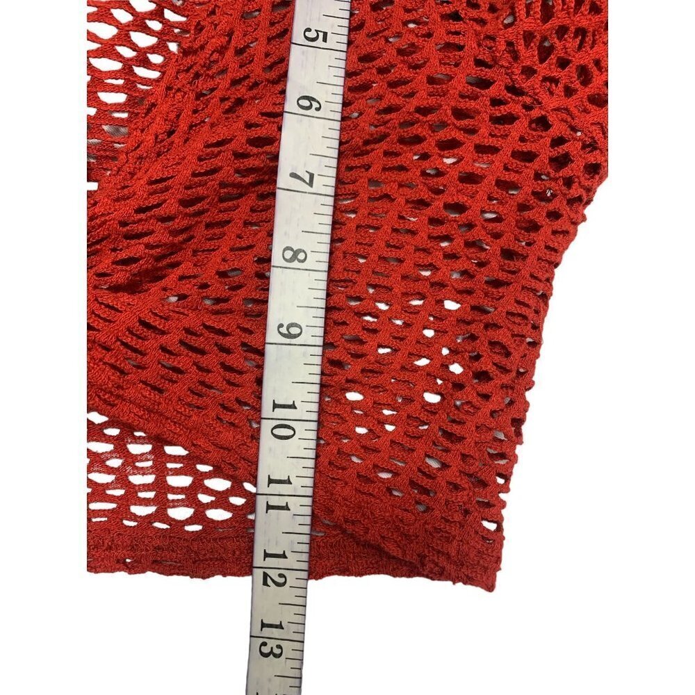 O2 Women's Red Knitted Crop Top - Picture 5 of 5
